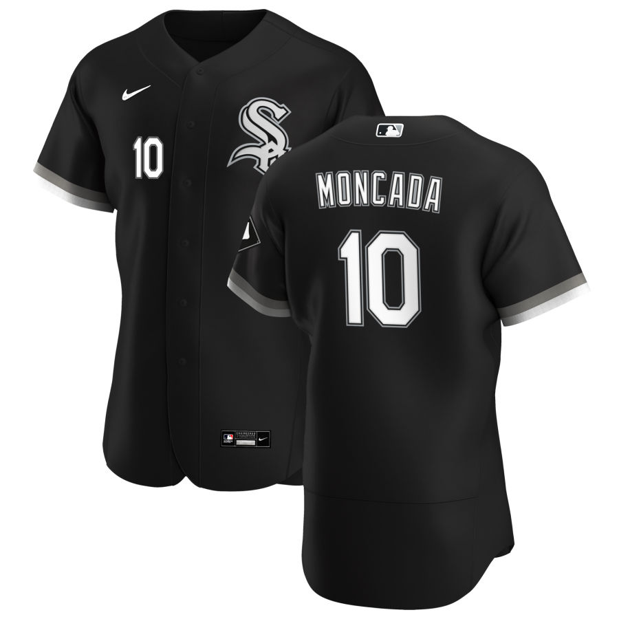 Chicago White Sox 10 Yoan Moncada Men Nike Black Alternate 2020 Authentic Player MLB Jersey